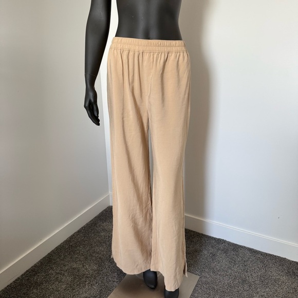 Open Edit Beige Wide-Leg Pants with Slits – Size M – Rayon Blend - Picture 2 of 8
